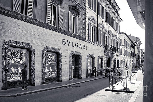 Photograph - Rome Bw - Bulgari Store In Via Dei Condotti by Stefano Senise