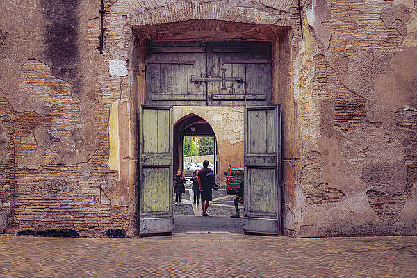 Vintage Photograph - Rome, Italy  - Into The Church by Robert Niemeier