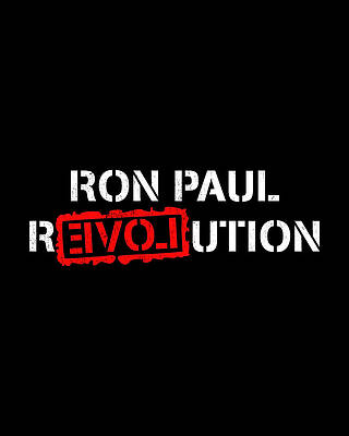 Ron Paul Revolution Black Retro Print
