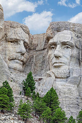 Symbolic Wall Art featuring the photograph Roosevelt And Lincoln At Mt. Rushmore by Kelley King