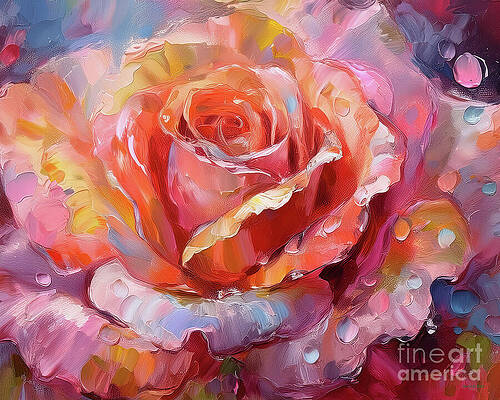 Beautiful Wall Art featuring the ai art Rose Petals by Macro Abundance