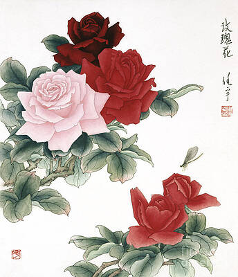 Garden Painting - Rose by Ren Yu