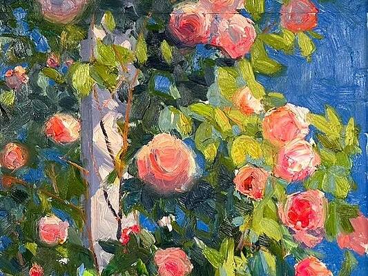 Roses and Summer Sky by Khanlar Asadullayev
