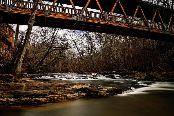 Vibrant Photograph - Roswell Mills Covered Bridge Landscape #2 - Roswell, GA by Anthony Hightower