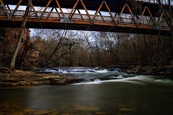 Georgia Photograph - Roswell Mills Covered Bridge Landscape - Roswell, GA by Anthony Hightower
