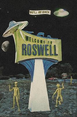 Wall Art featuring the painting Roswell Scene Allegedly by Jeffrey Kolker