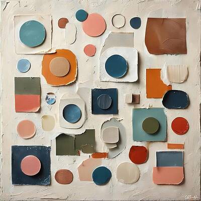 Geometric Shapes on Textured Canvas Wall Art