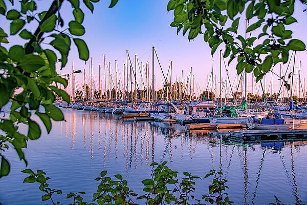 Architecture Photograph - Row Of Boats In The Sunset by John Twynam