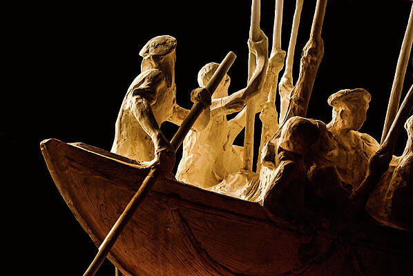 Wall Art featuring the photograph Rowing Sculpture1 by John Linnemeyer