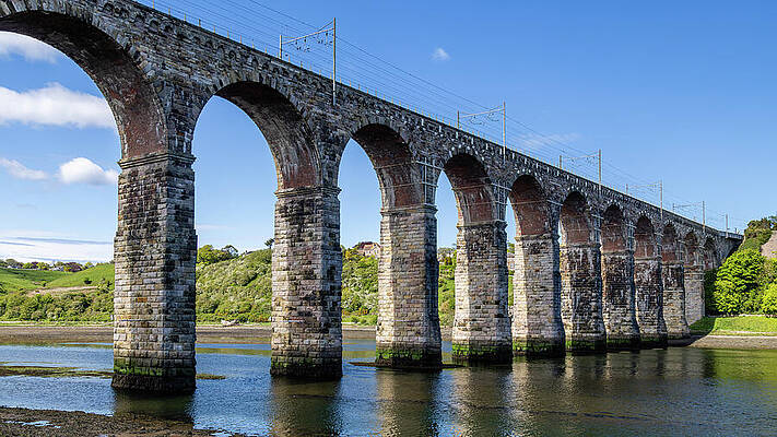 Historic Stone Viaduct Over River Photograph