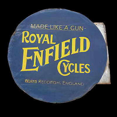 Transportation Photograph - Royal Enfield Motorcycles Vintage Flange Sign by Flees Photos