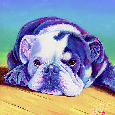 Painting - Ruby The Bulldog by Rebecca Wang