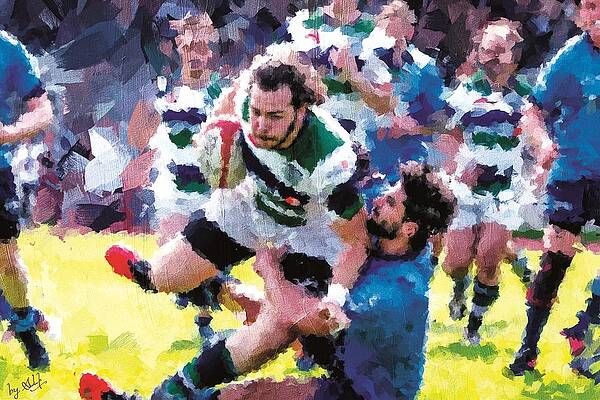 Sports Wall Art featuring the painting Rugby Challenge by Gradify Creations