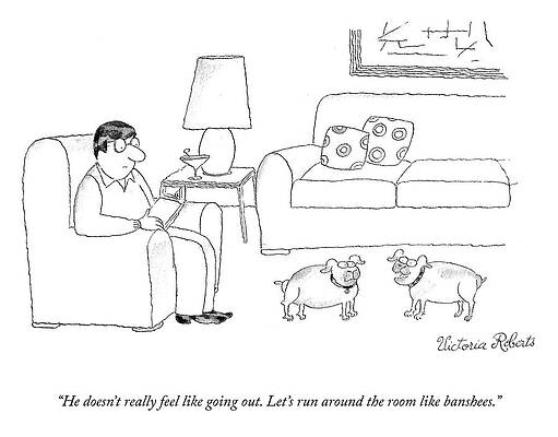 Outdoors Drawing - Run Around The Room Like Banshees by Victoria Roberts