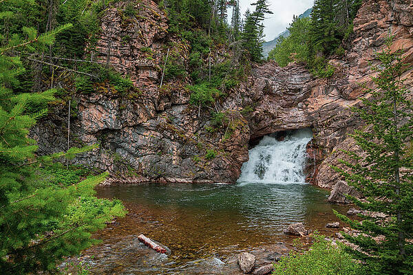 Serene Mountain Waterfall Wall Art