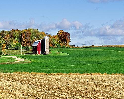 Wall Art featuring the photograph Rural Fall Scene, Dane County, Wisconsin by Steven Ralser