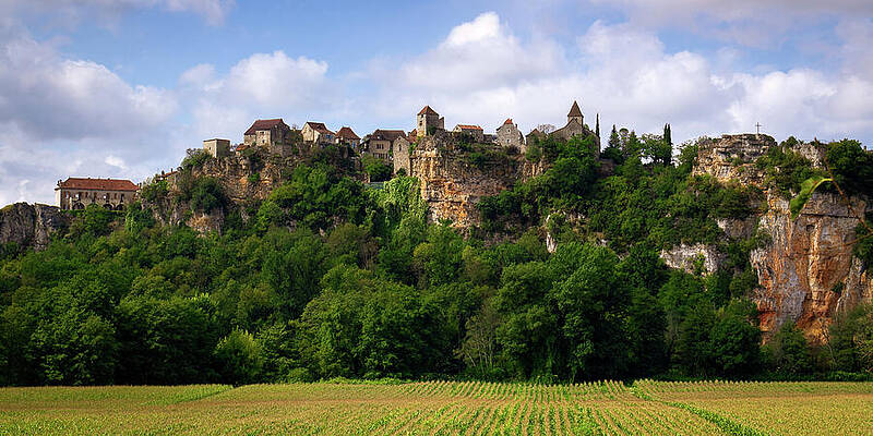Medieval Village on Cliffside Photograph