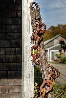 Maine Wall Art featuring the photograph Rusted Chain And Anchor by Craig A Walker