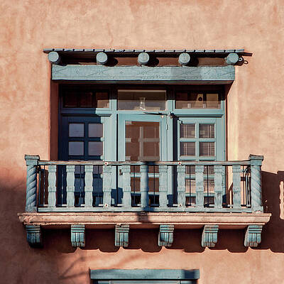Rustic Balcony with Blue Details Wall Art