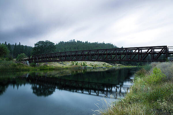 Rustic Wall Art featuring the photograph Rustic Bridge Over Hat Creek - Shasta County California - Color by Mike Lee
