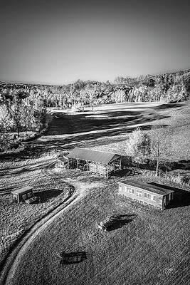 Rustic Nj Autumn Evening Bw Print