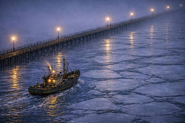 Rustic Trawler Keansburg Pier Print
