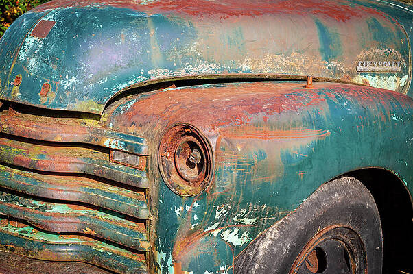 Blue Wall Art featuring the photograph Rusty Blue Chevy Truck by Chad Thunberg
