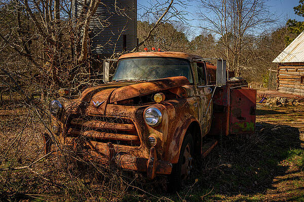 Rusty Old Truck in Countryside Wall Art