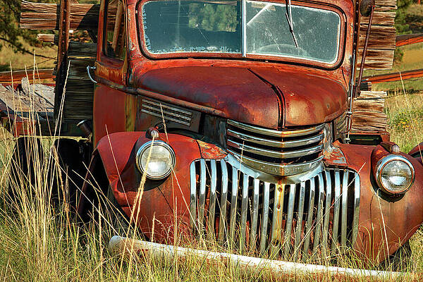 Wall Art featuring the photograph Rusty Pickup Truck by Rick Perkins