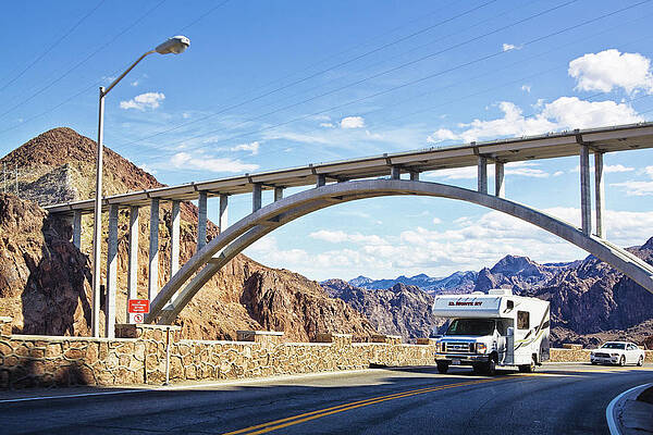 Wall Art featuring the photograph RVing At Hoover Dam by Tatiana Travelways