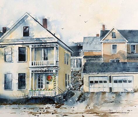 Wall Art featuring the painting S. Champlain Street Homes by Amanda Amend