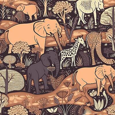 Wildlife Digital Art - Safari Pattern With African Animals by Andre Petrov