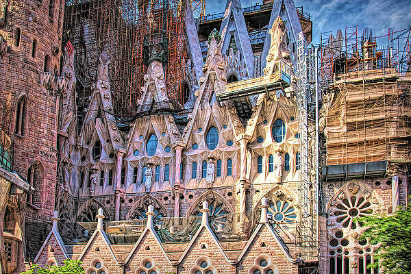 Wall Art featuring the photograph Sagrada Familia Basilica Detail by Tatiana Travelways