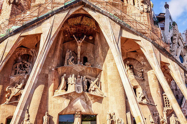 Wall Art featuring the photograph Sagrada Familia Basilica Detail #1 by Tatiana Travelways