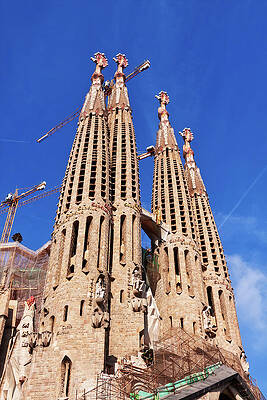 Wall Art featuring the photograph Sagrada Familia Spires, Barcelona by Tatiana Travelways
