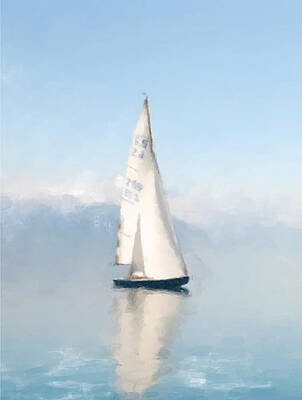Painting - Sailaboat On Bluewater by Gary Arnold