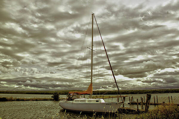 Michigan Photograph - Sailboat At Pequaming by Vi Ray
