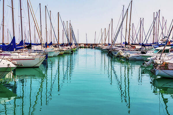 Wall Art featuring the photograph Sailboats In Saint Tropez Marina, French Riviera by Tatiana Travelways