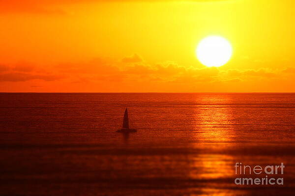 Sailboat at Sunset Wall Art