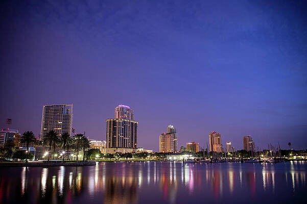 Reflection Wall Art featuring the photograph Saint Petersburg Skyline Sunrise by Joe Leone
