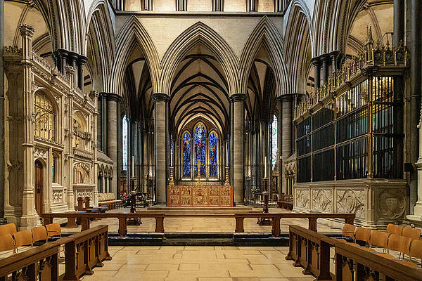 Gothic Cathedral Interior Wall Art
