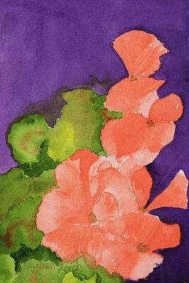 Colorful Painting - Salmon, Peach Pink, Geranium Falls by Elizabeth Reich