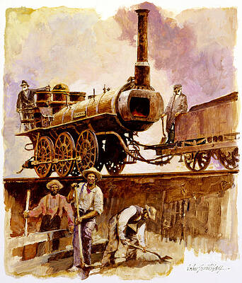 Painting - Samson Locomotive by John Swatsley