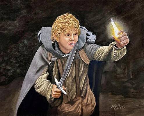 Heroic Figure Wielding a Sword Wall Art