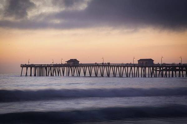 Wall Art featuring the photograph San Clemente Pier Purple Haze by Rebecca Herranen