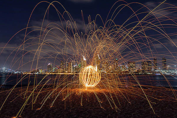 Sunset Photograph - San Diego's Sparking Beach Orb by American Landscapes