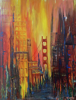 Wall Art featuring the painting San Francisco Abstraction by Barbara Landry