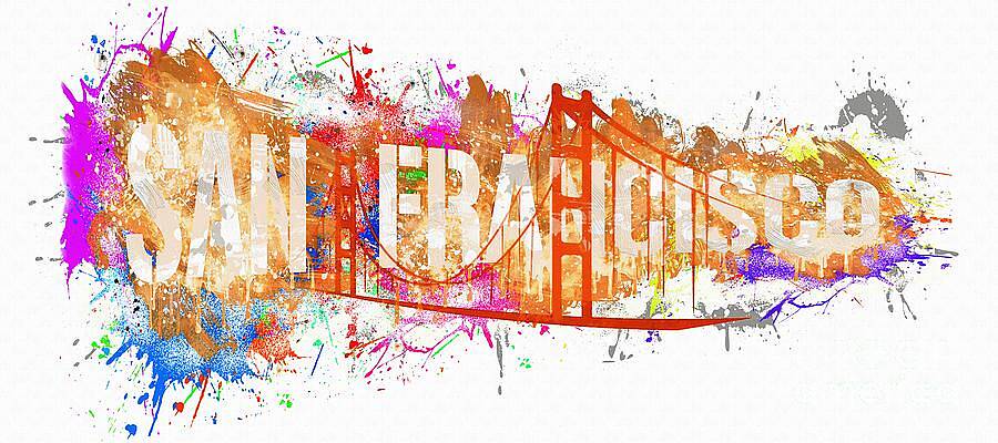 Painting - San Francisco And Golden Gate Bridge  - California USA by Stefano Senise