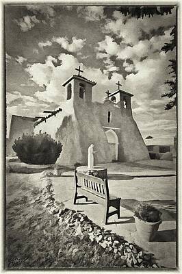 Wall Art featuring the painting San Francisco De Asis BW by Jeffrey Kolker