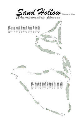 Wall Art featuring the digital art Sand Hollow - Championship Course by Flop Shot Studio